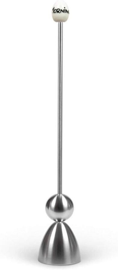 Eieropener Roestvrij Staal Keramiek Good Morning Motief Zilver