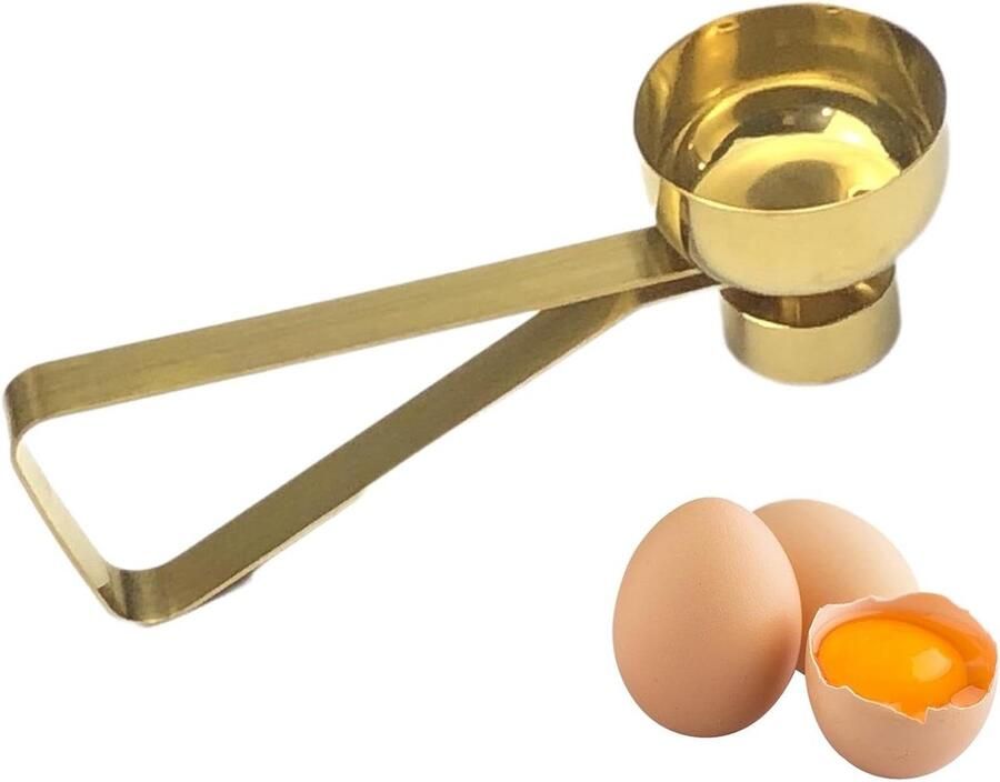 Eieropener Set Ei Topper Bakken Thuis Roestvrij Staal 11cm Lengte Goud