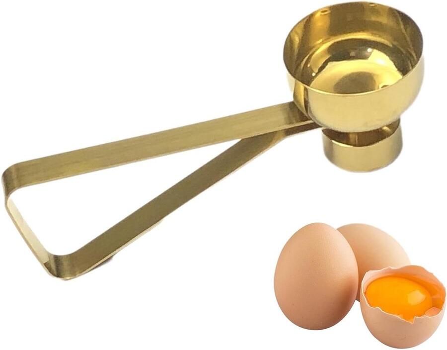 Eieropener Topper Ei Cracker Eieren Openen Roestvrij Staal 10.5 cm Goud