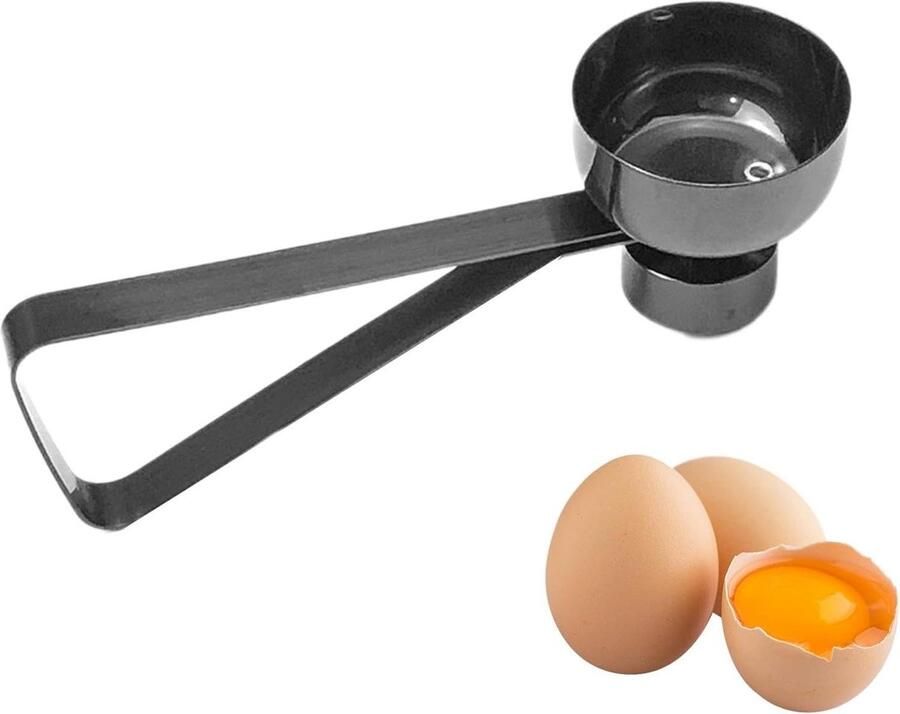 Eieropener Topper Ei Cracker Koken Bakken Roestvrij Staal 11 x 5 x 4.1 cm Zwart