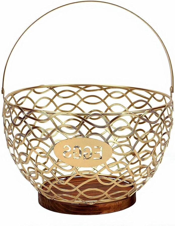 Eiermand Metaal Eierhouder Keuken Eieren Verzamelen Holle Gaasontwerp 21 x 20.6 x 15 cm Goud