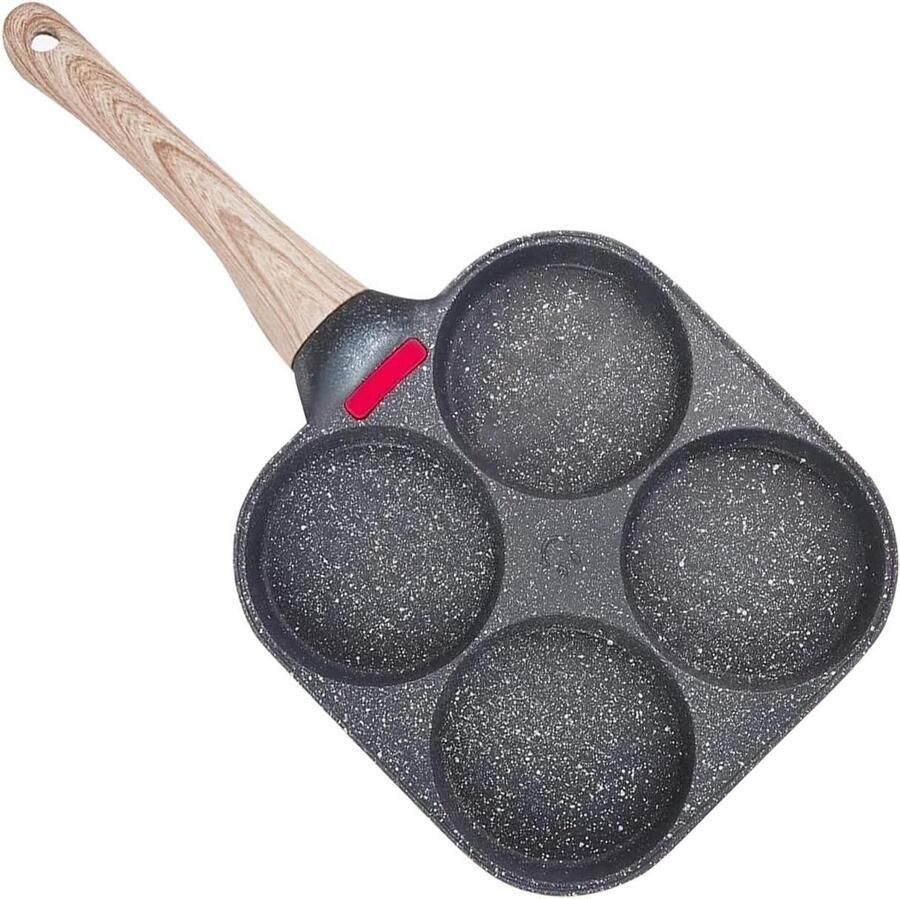 Eierpan Antiaanbaklaag Omeletpan Braadpan Ontbijt Bereiden Vierkante Vorm 18 x 38 cm Zwart