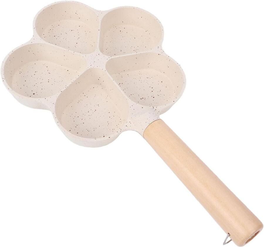 Eierpan Bloemvorm Omeletpan Koekenpan Ontbijt Maken Vijf Secties 22 cm Zwart