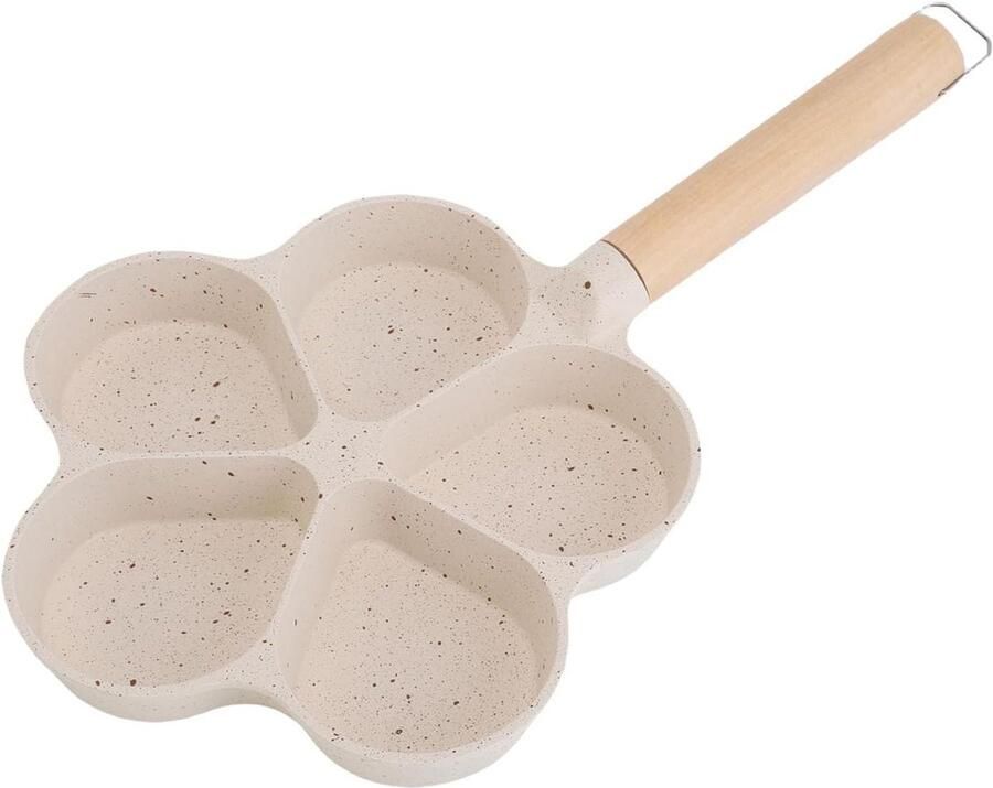 Eierpan Bloemvorm Omeletpan Pannenkoekenpan Ontbijt Maken Antiaanbaklaag 2.8 liter Zwart
