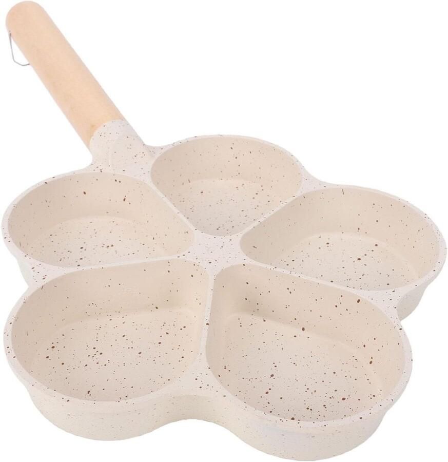 Eierpan Bloemvorm Omeletpan Verdeeld Ontbijt Maken Vijf Secties 22 cm Zwart