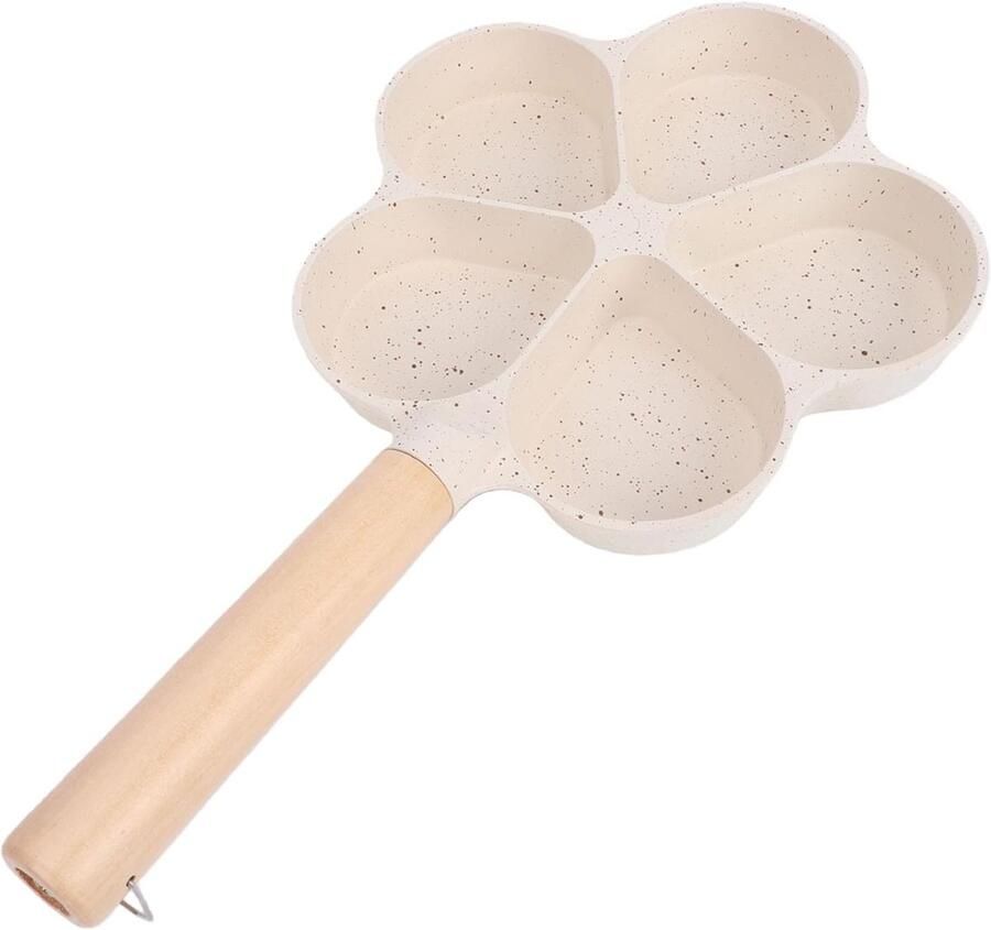 Eierpan Bloemvormig Pannenkoekenpan Omelet Ontbijt Maken Vijf Secties 22cm Diameter Zwart