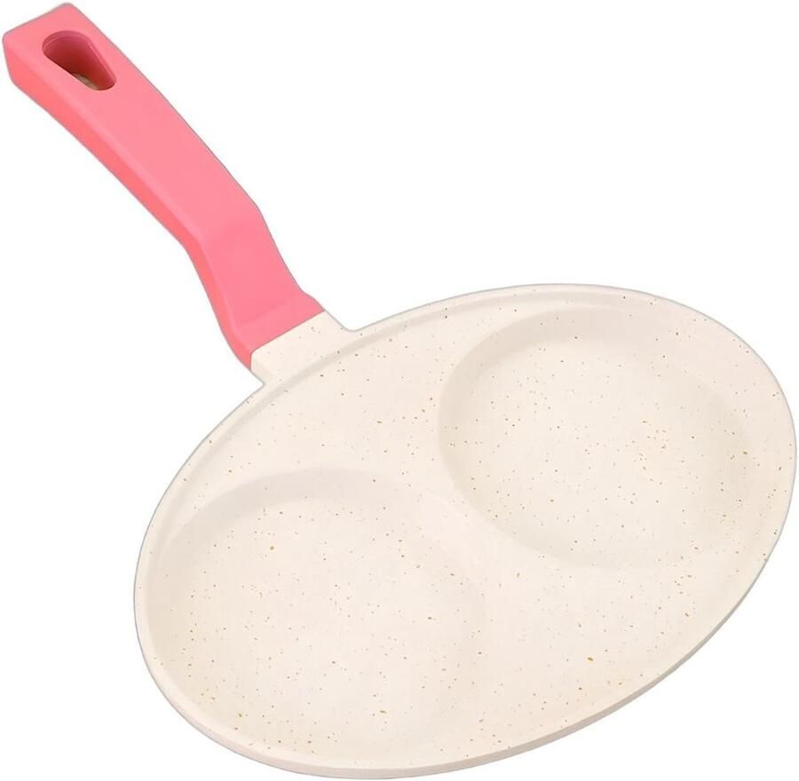 Eierpan Koekenpan Omeletpan Ontbijt Bakken Dubbele Kopjes 29x21.5x2 cm Wit