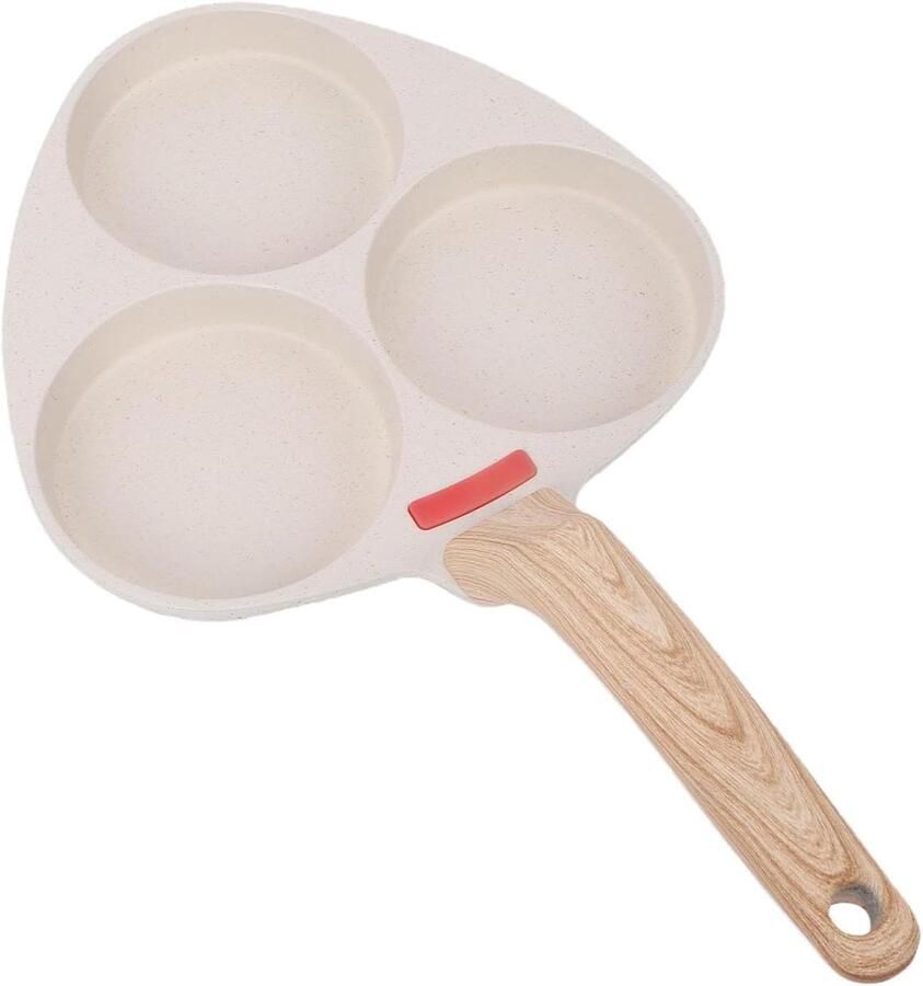 Eierpan met 3 vakken Ontbijtkoekepan Omeletpan Ontbijt Bereiden Gelijkmatige warmteverdeling 35x20cm Zwart