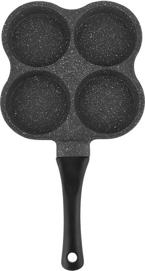 Eierpan met antiaanbaklaag voor 4 eieren Ronde aluminium koekenpan voor ontbijtmaker Keukengereedschap