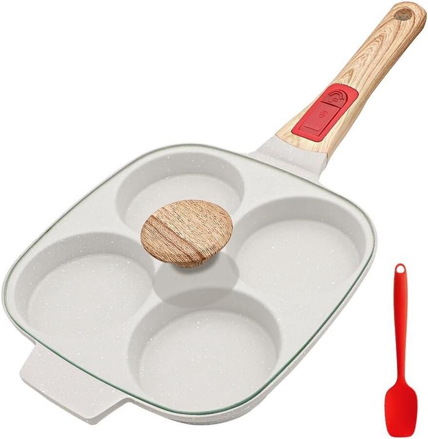 Eierpan met Deksel voor Inductie Koken Wit