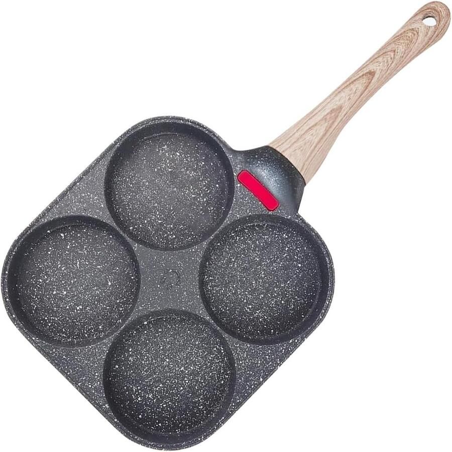 Eierpan met weergave Omeletpan Koekenpan Ontbijt Maken Intelligente Temperatuur Sensor 18 x 38 cm Zwart