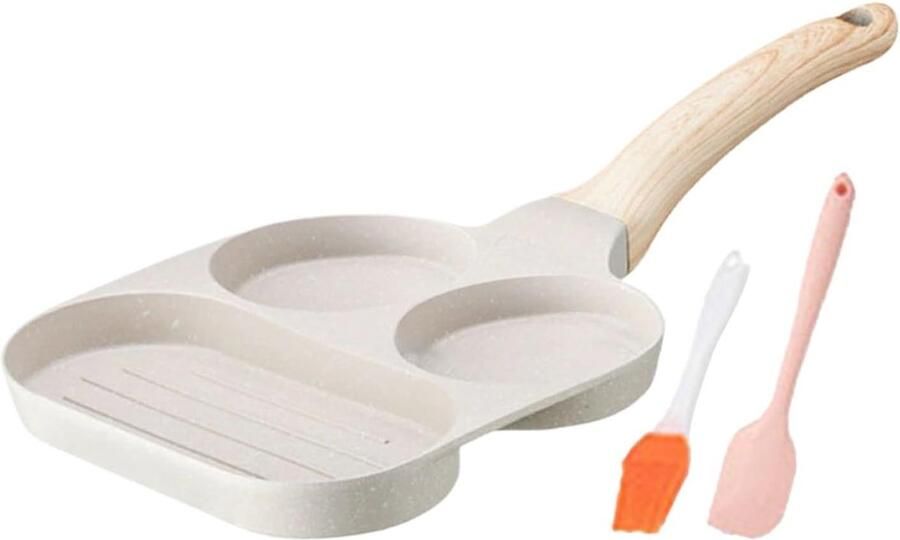 Omelet Pan Koekenpan Ontbijt Snel Ontbijten Drie-Zone Indeling 19 cm Zwart