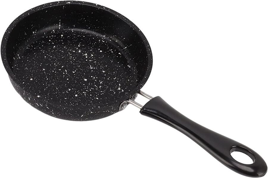 Eierpan Roestvrij Staal Koekenpan Grillpan Bakken Braden Antiaanbaklaag Snel Koken 18CM Zwart