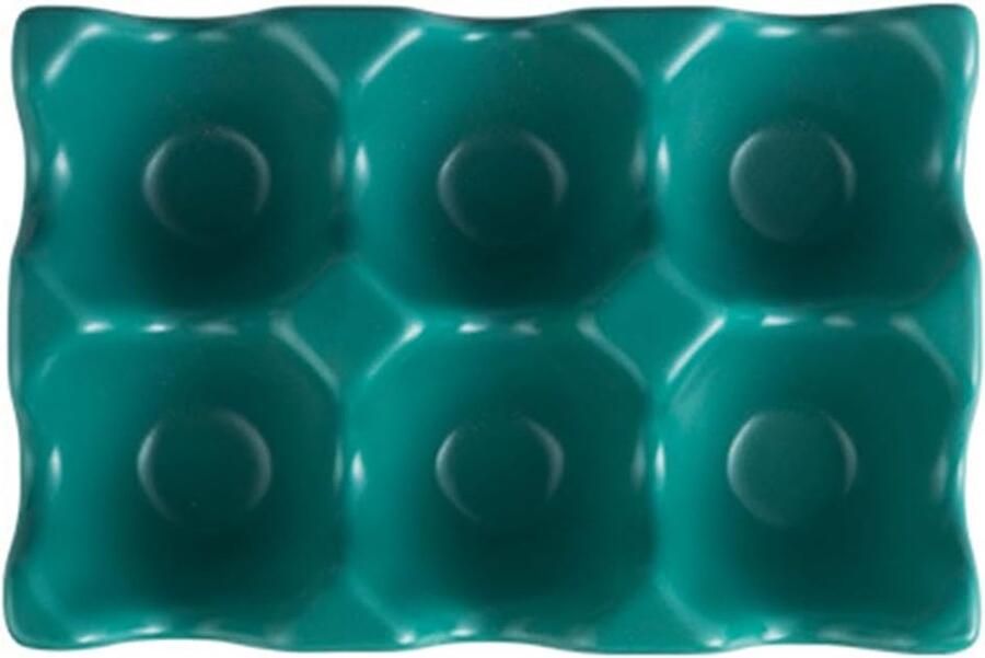 Eierplank Eierrek Keuken Servies Eieren Bewaren Keramisch Materiaal 17x15x9 cm Groen