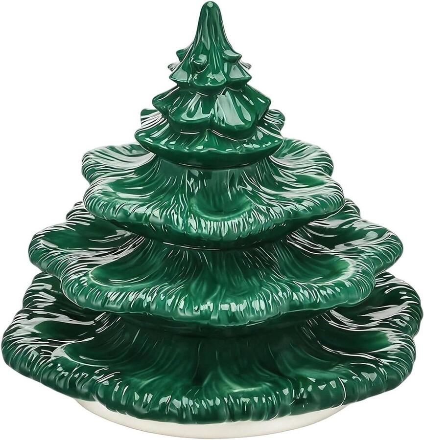 Eierplateau met deksel Serviesboom Feestelijke presentatie Stapelbaar ontwerp 24 cm Groen