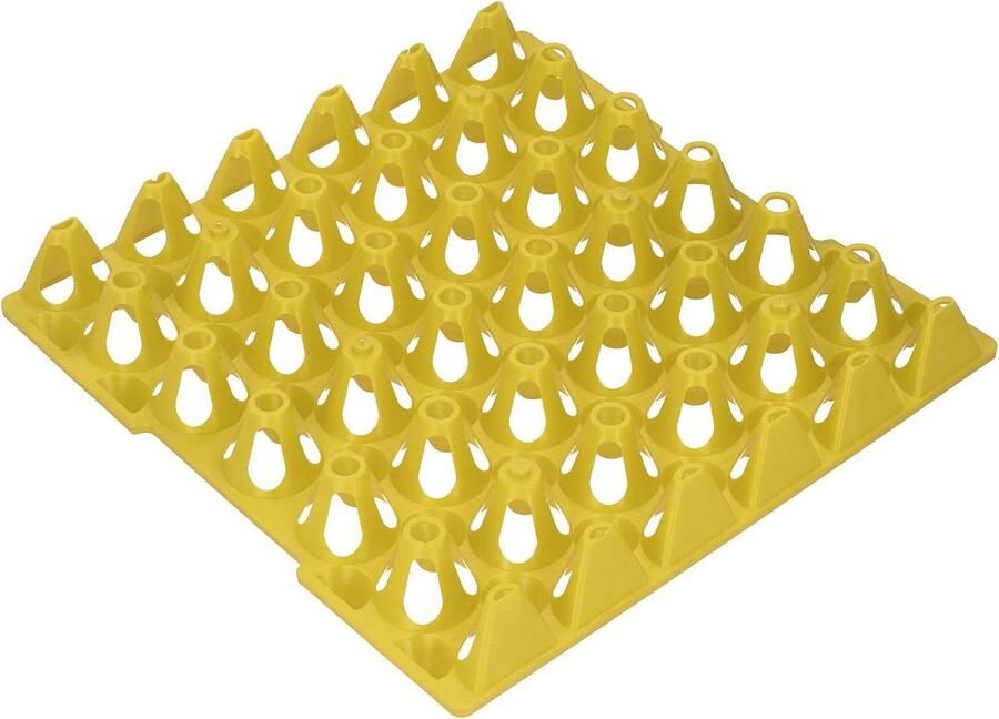 Eierplaten Set Eierhouders Bakken Opslag Transport Stapelbaar Herbruikbaar 30x30x7 cm Geel
