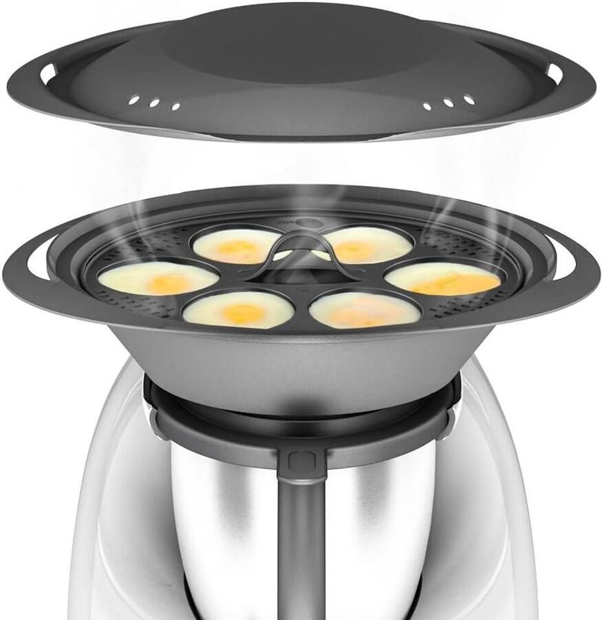 Eierpoach insert Keuken accessoire Perfect eieren pocheren Voedselveilig BPA-vrij 27 x 27 x 11 cm Grijs