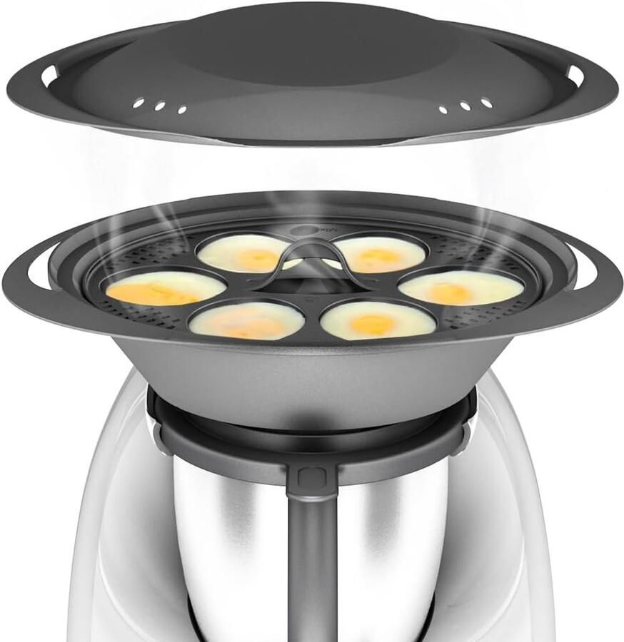 Eierpoach insert Keuken accessoire Perfecte eieren maken Voedselveilig en BPA-vrij 27x27x11 cm Grijs