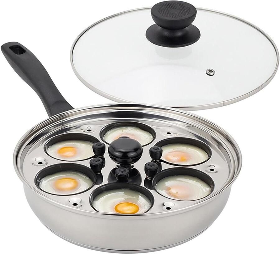 Eierpoach Pan Poach Pan Eierkoker Ontbijt Bereiden 6 Koppen Non-stick 41.5 x 26 x 13 cm
