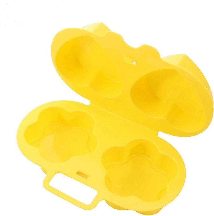 Eierpoacherset Magnetron Steamer Snel Eieren Koken Twee Vormen 17 x 12 x 6 cm Grijs