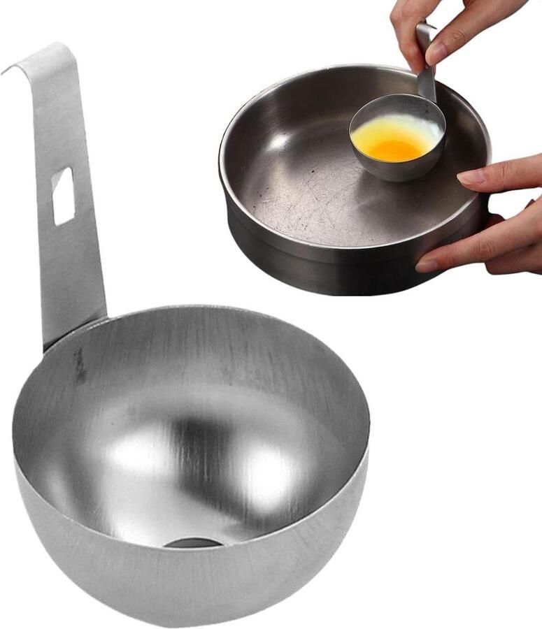 Eierpocheerder Eierkoker Steamer Ontbijt Maken Hangend Ontwerp 6.7x10.5 cm Zilver
