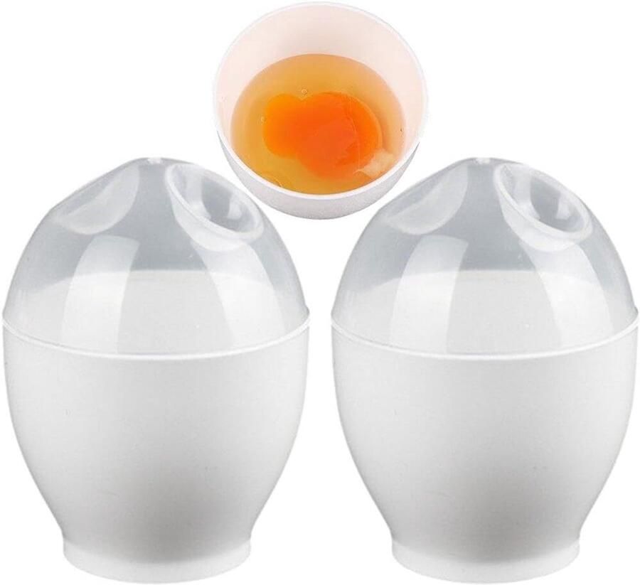 Eierpocher magnetron eierkoker voor snel harde en gepocheerde eieren praktische eierbekers eenvoudig in gebruik geschikt voor thuisontbijt keuken en horeca