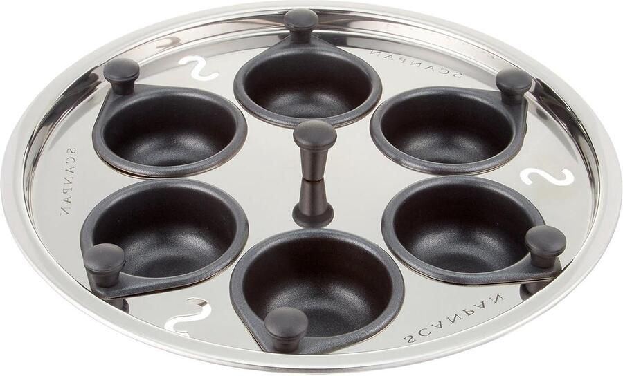 Eierpocher Pocher 6 eieren Ontbijt maken Vaatwasmachinebestendig 305 cm Zilver