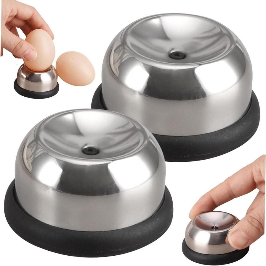 Eierprikker 2 stuks Ei perforator Koken en schillen Intrekbare naald Compact formaat Zilverkleurig
