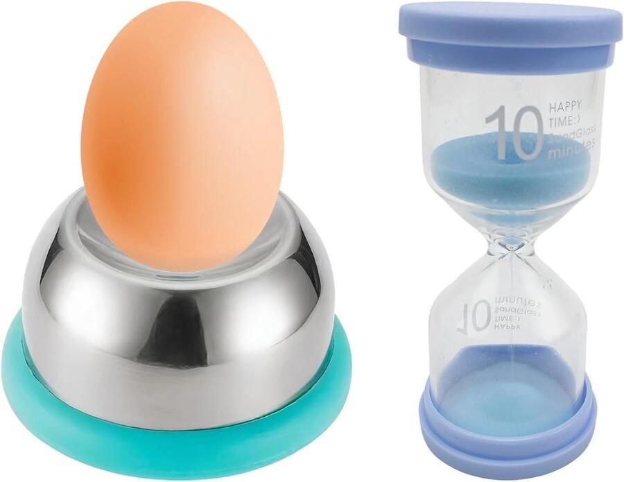 Eierprikker Ei Prikker Koken Roestvrij Staal Inclusief Zandloper Hemelsblauw