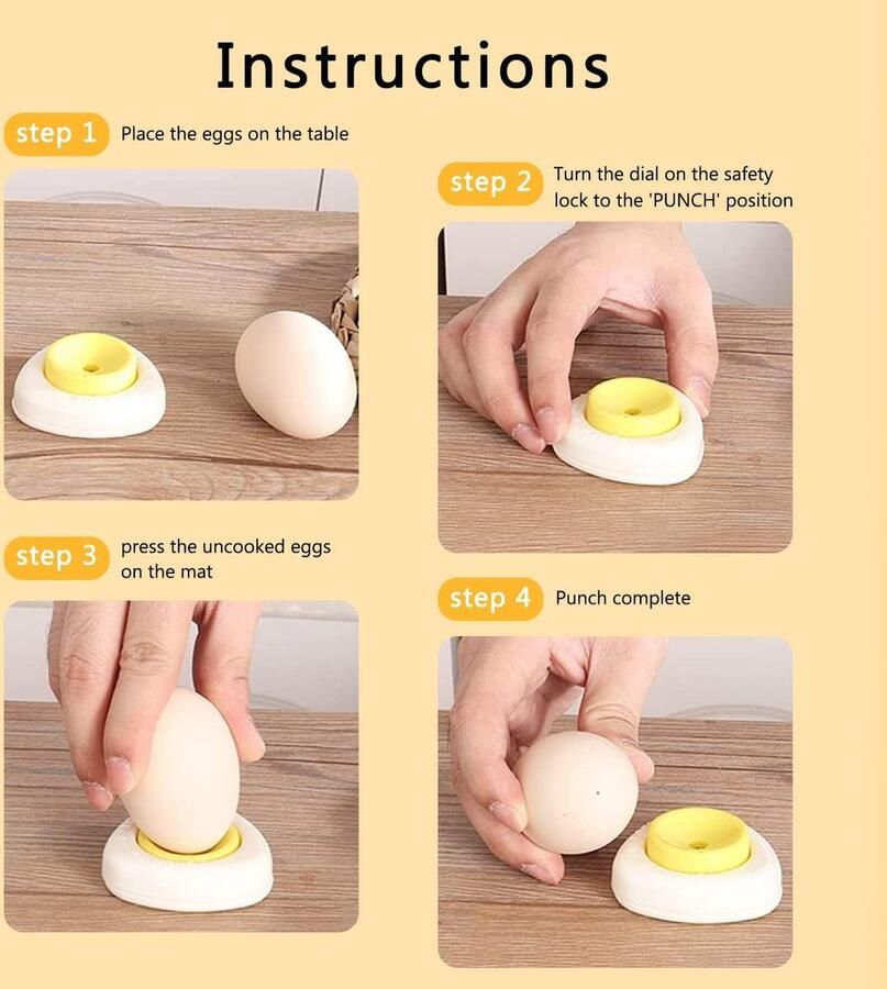 Eierprikker voor hardgekookte eieren met veiligheidssluiting