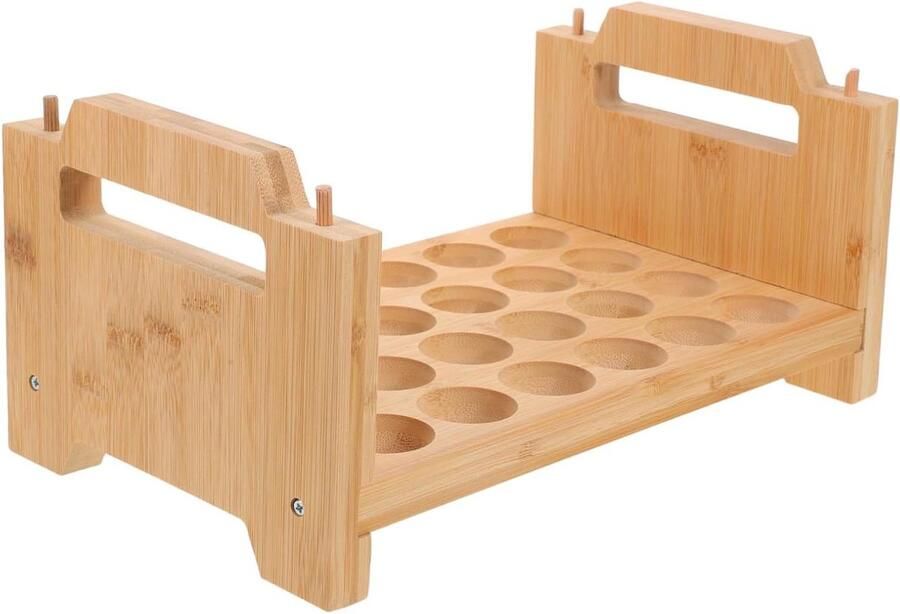 Eierrek Houder Eierdoos Mand Keuken Organiseren Stapelbaar Ontwerp 24 Eieren Lichtbruin