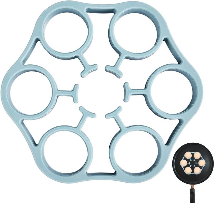 Eierrek in pot Eierhouder stomer Eieren koken Antislip basis 15.7 x 15.7 x 2 cm Blauw