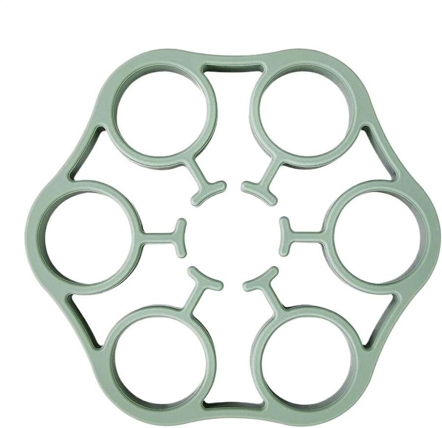 Eierrek Koken Eierhouder Stomen Gekookte Eieren Maken Hittebestendig Siliconen 14 cm Diameter Groen