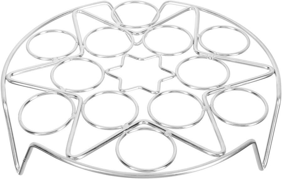 Eierrek Stoom Stoommandje Keuken Gezond Koken Roestvrij Staal 22 cm Zilver