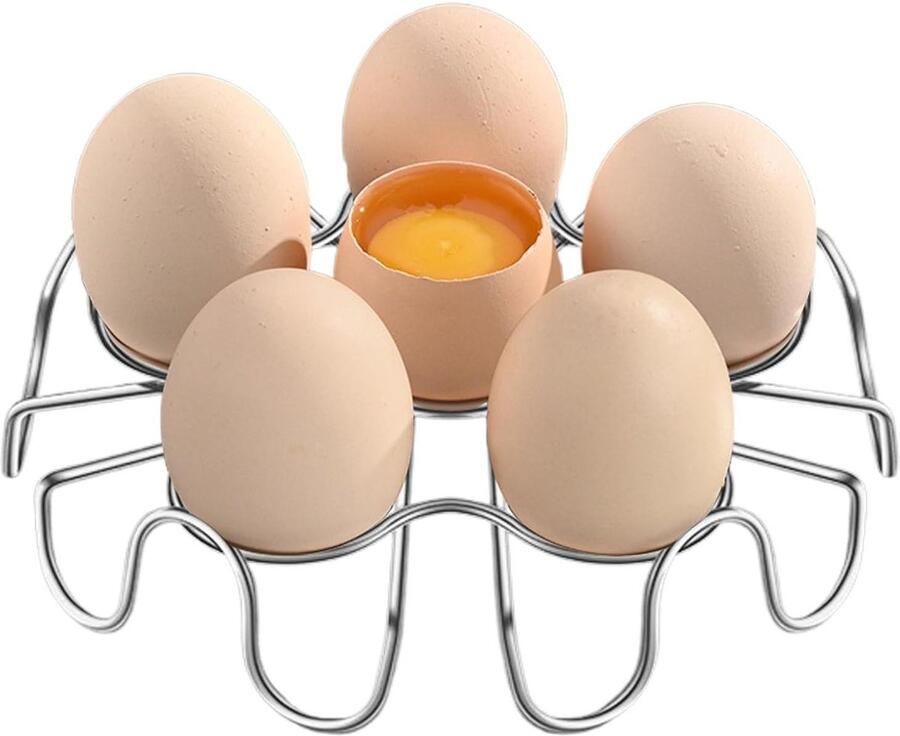 Eierrek Stoomhouder Keuken Eieren Stomen Bloemvormig Ontwerp 16 cm Diameter Zilver