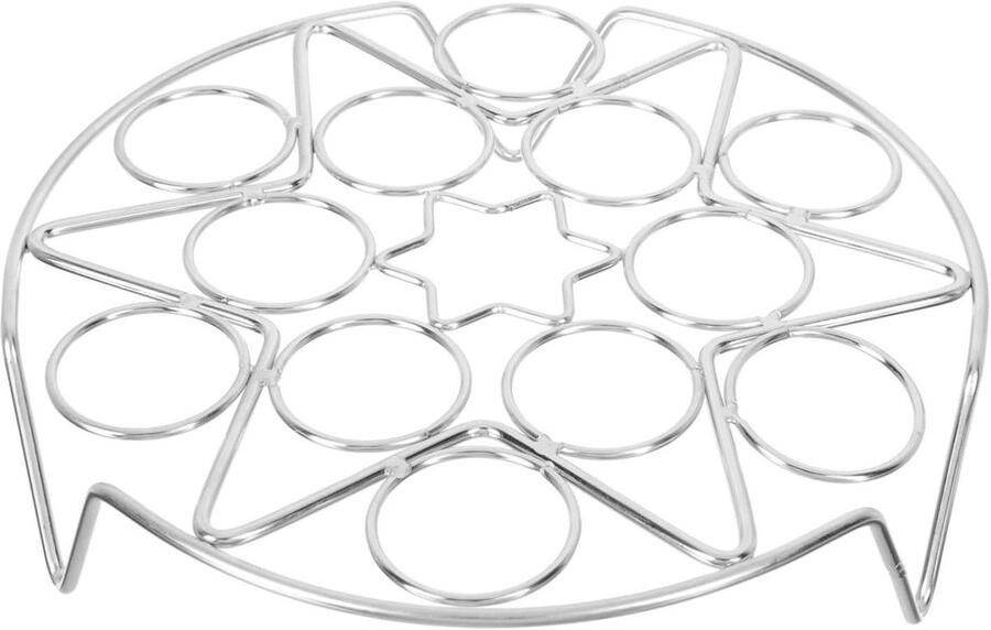 Eierrek Stoomhouder Stoomrek Eieren Stomen Meerdere Gaten 22x22x5.5cm Zilver