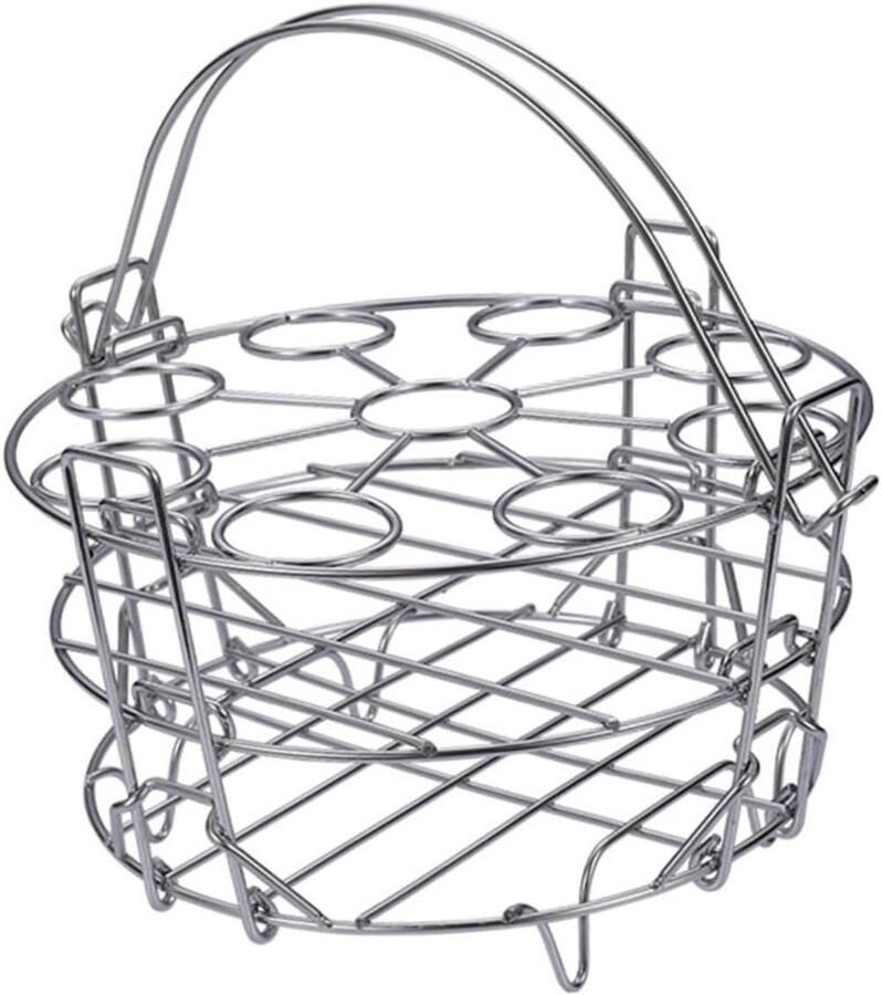 Eierrek Stoomrek Eieren Koken Hittebestendig Ontwerp 22 cm Zilver