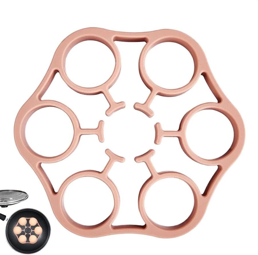 Eierrek Stoomrek Stoomhouder Keukenrek Eieren Koken Voedselveilig Siliconen 16x16x2 cm Roze
