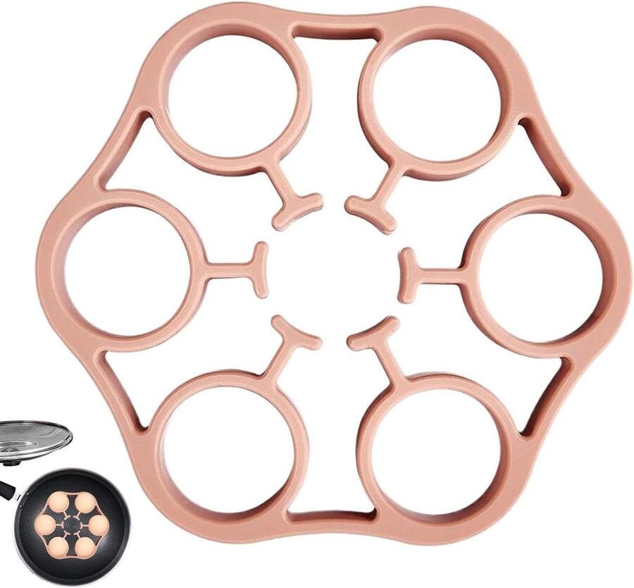 Eierrek om te koken Eierstoomer lade Gezond Koken Food-grade siliconen 15.7 cm roze