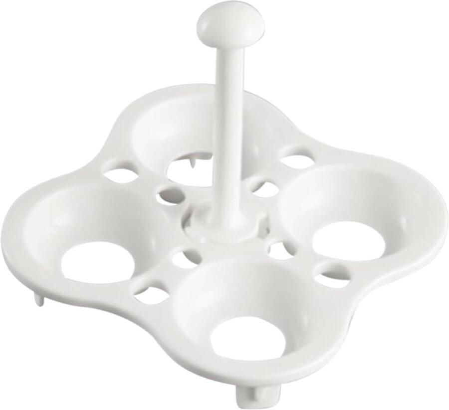 Eierstomer Pan accessoire Eieren koken Verticale stoomtechniek 4 of 5 gaten Wit