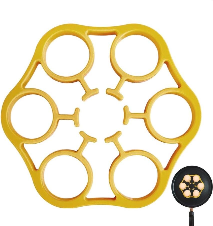 Eierrek voor Stoomkoker Siliconen Houder Eieren Stomen Hittebestendig 16 cm Diameter Geel