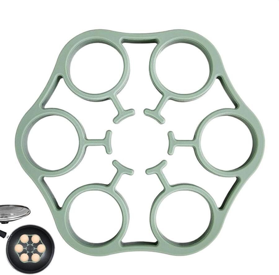 Eierrek voor Stoomkoker Stoommandje Eieren Stomen Hittebestendig Siliconen 16 cm Diameter Groen