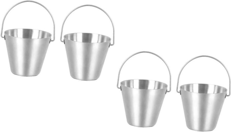 Eierrekje Roestvrij Staal Eierhouder Mini Ontbijt Serveren Met Handvat 5.1 x 5.1 x 4.5 cm Zilver
