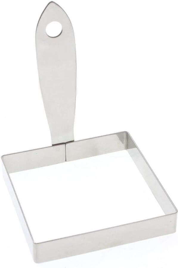 Eierring Braadring Roestvrij Staal Ring Individuele Vormen Maken Vierkante Uitvoering 85 x 85 cm Zilverkleurig