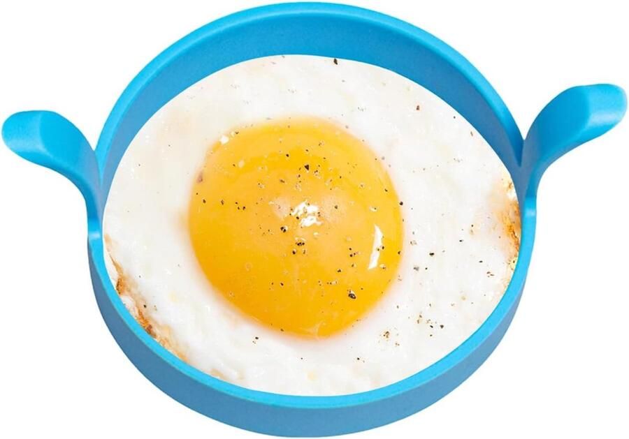 Eierring Eiervorm Pannenkoekvorm Ontbijt Koken Antiaanbak Siliconen 12 x 8 x 6 cm Blauw