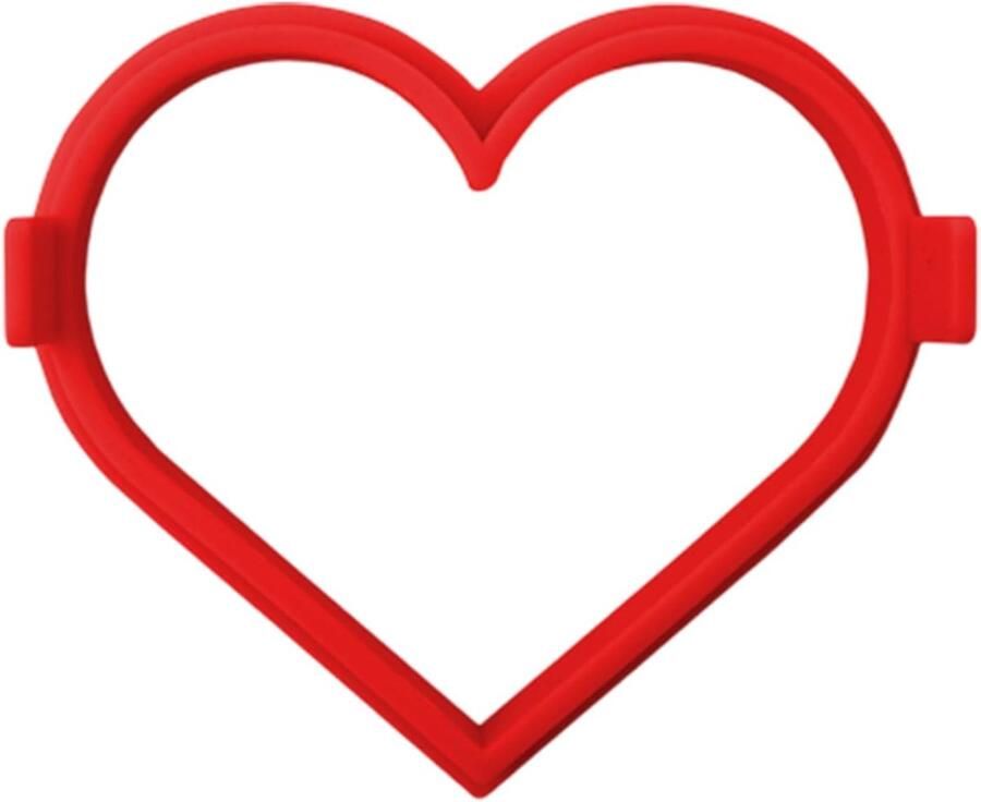 Eierring Hartvorm Pannenkoekenvorm Silicone Ontbijt Maken Herbruikbaar Anti-aanbak Set van 4 Kleurrijk