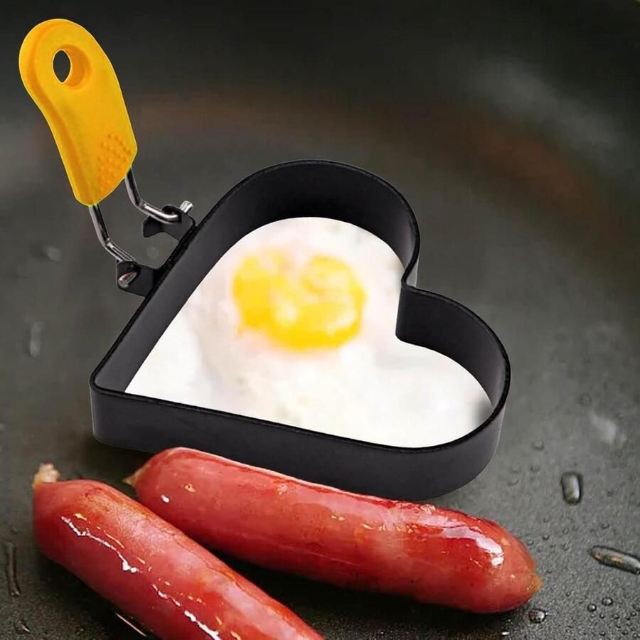 Eierring Omeletvorm Ontbijt Maken Antiaanbaklaag 10x10x10 mm Zilver