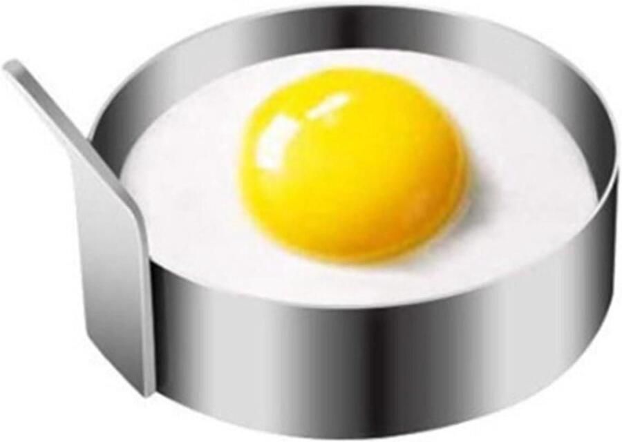 Eierring Omeletvorm Ontbijt Maken Roestvrij Staal 7.5 cm Zilver
