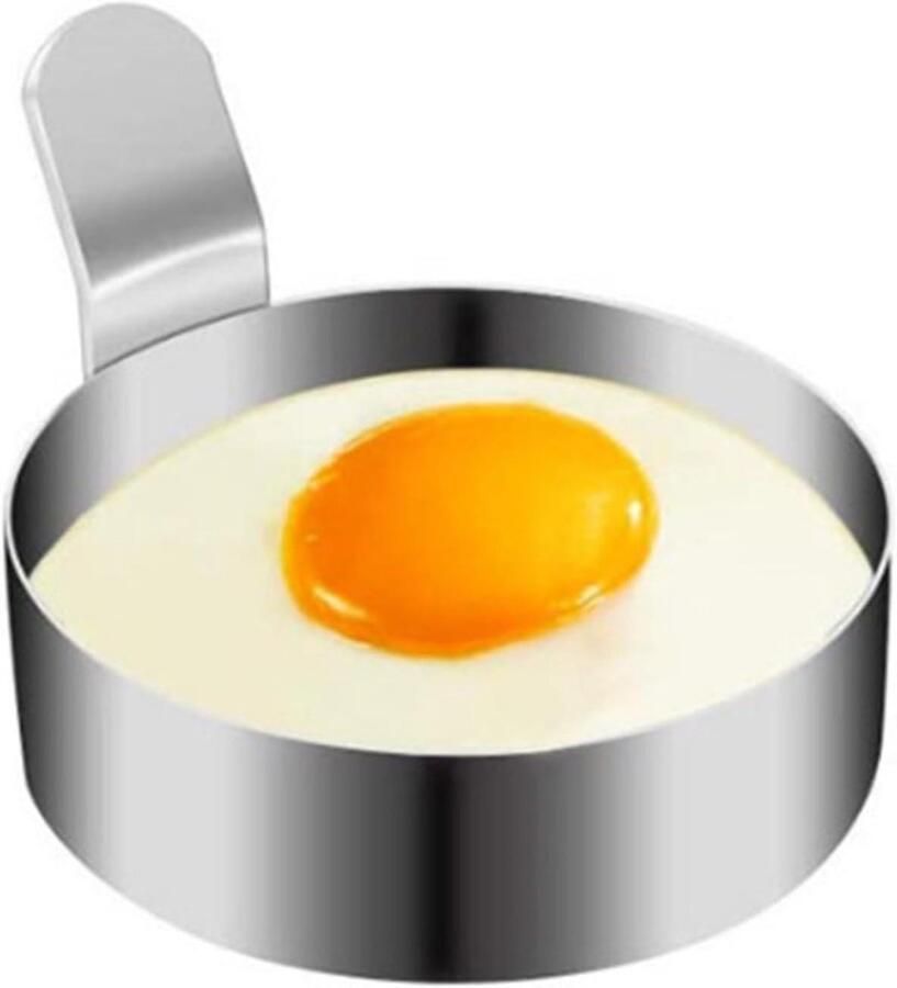 Eierring Omeletvorm Ontbijt Maken Roestvrij Staal 7.5 cm Zilverkleurig