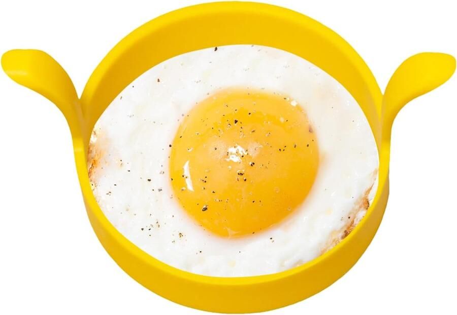 Eierring Pannenkoekenvorm Ontbijt Koken Antiaanbaklaag 12 x 8 x 6 cm Geel